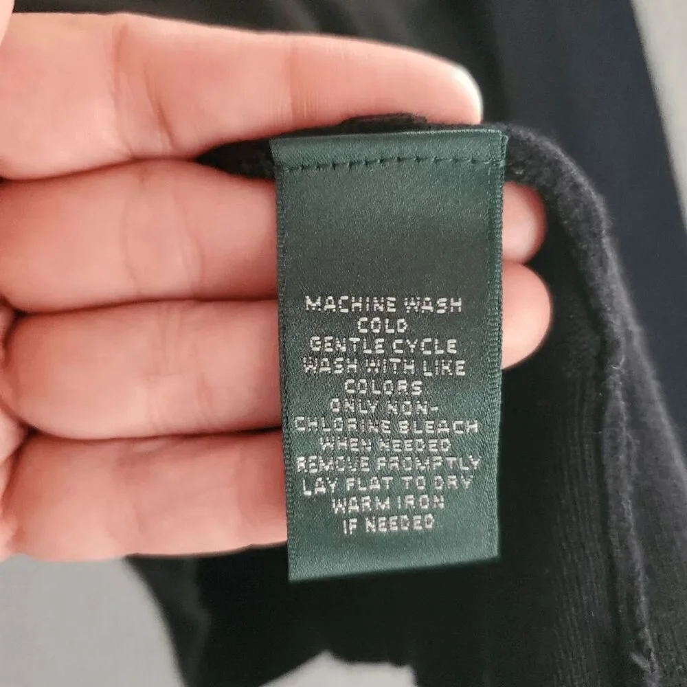 Lauren Ralph Lauren Women's Cotton Long Sleeve Gold Zipper Accents Sweater L - Picture 4 of 7